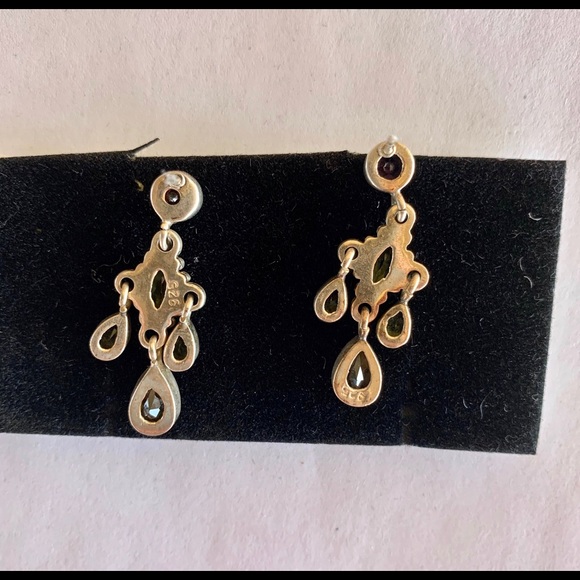 Earrings are Sterling Silver with real Stones - Picture 2 of 2